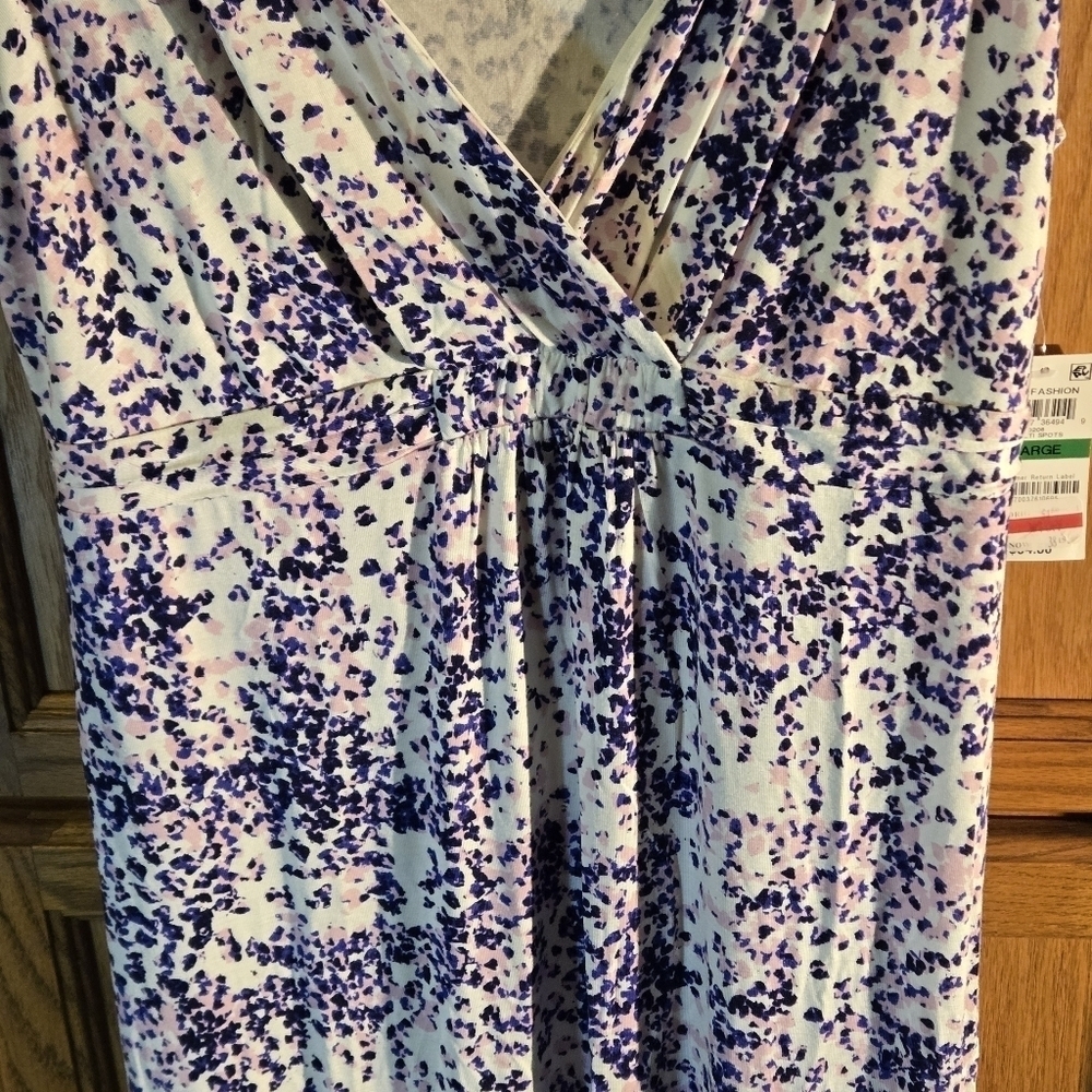 Alfani Maxi Dress Loungewear Sleeveless Pink Purple White Mottled Spots Women L - Picture 6 of 15
